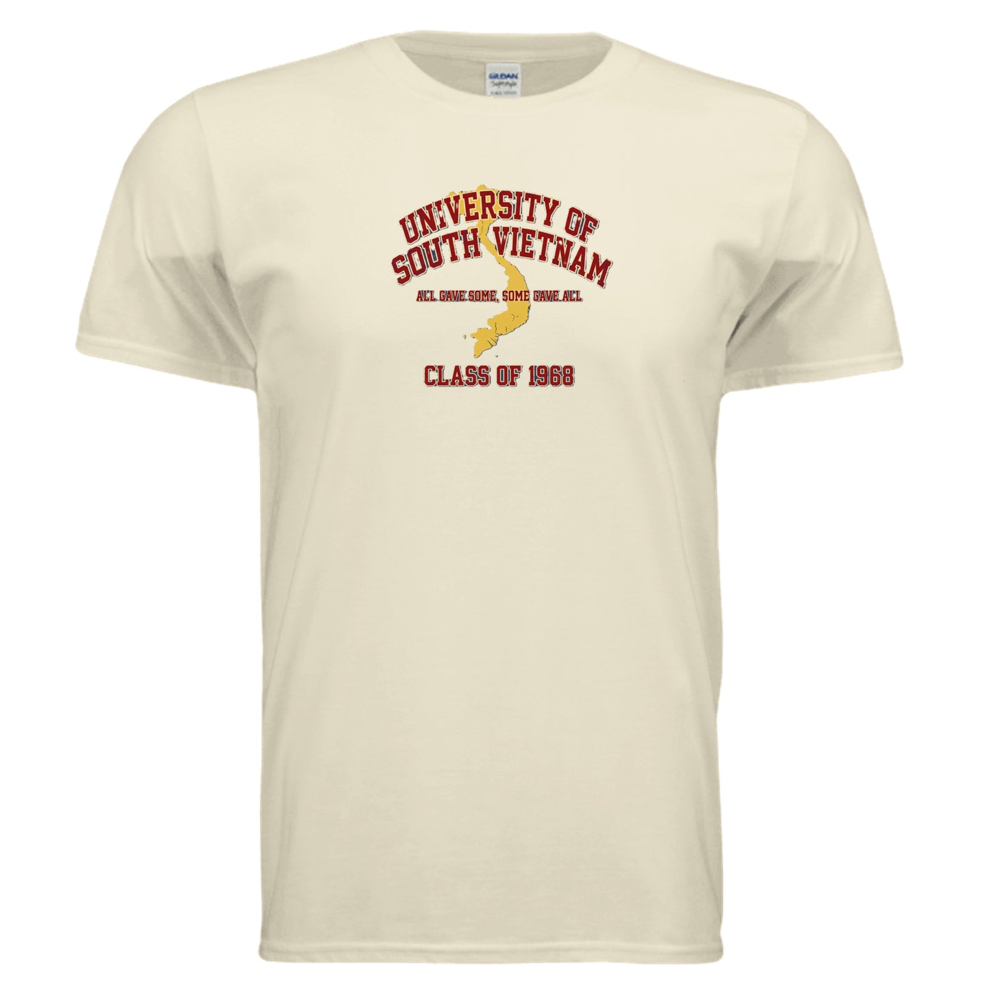 Off-white T-Shirt with 'University of South Vietnam Class of 1968' print - front view