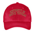 Red hat with 'University of South Vietnam' embroidered in red and yellow - front view